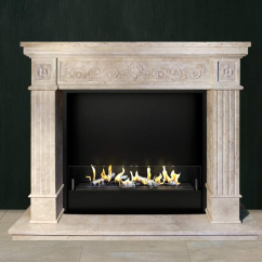 Биокамин в мраморном портале Firezo Isoletta, стандарт